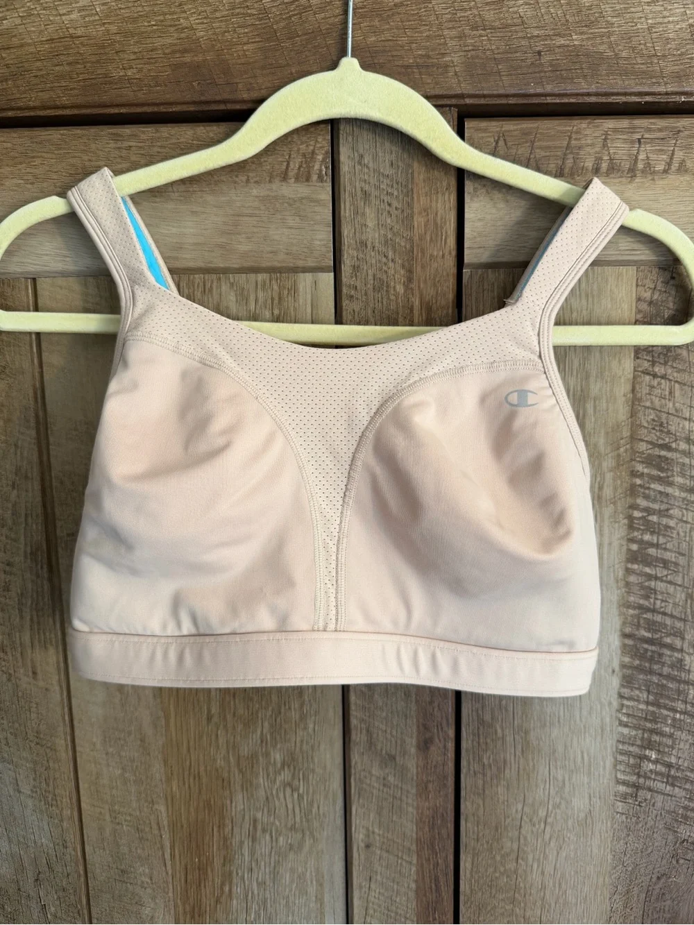 Champion Light Beige Sports Bra with Blue Lining - High support 36 DD - Picture 1 of 6